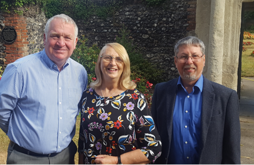 Rob Beauchamp, Frances Arslan with Sir Mike Penning MP
